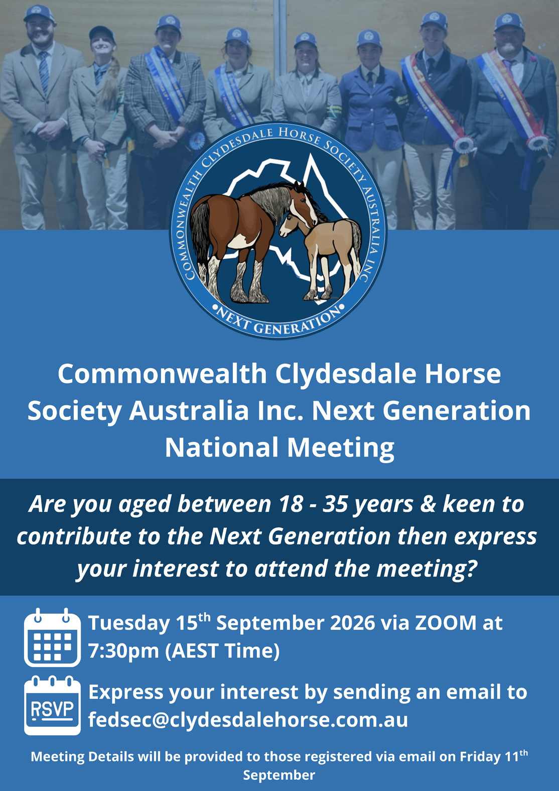 Commonwealth Clydesdale Horse Society Australia Inc. Next Generation National Meeting